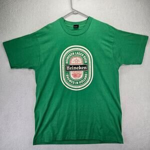 VTG Heineken Shirt Mens XL Tee Green  Screen Stars St Patricks Day Single Stitch